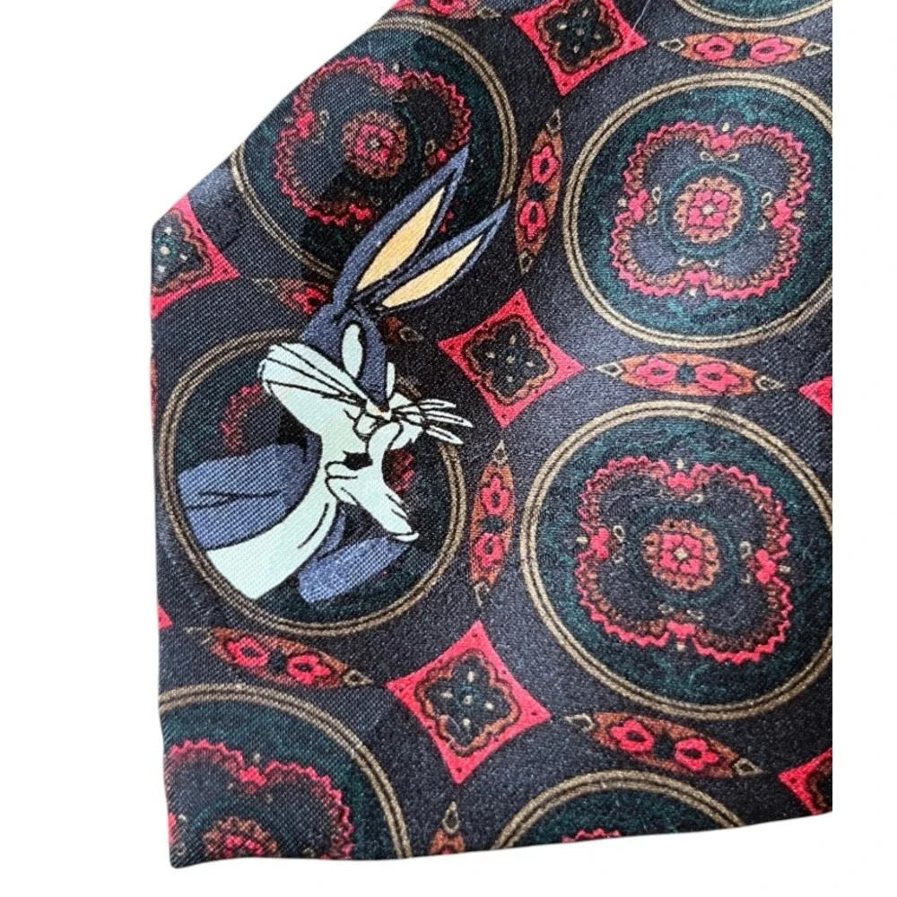VTG LOT OF 3, Men's Neck Tie LOONEY TUNES Mickey Mouse RUDOLPH REINDEER Cartoons